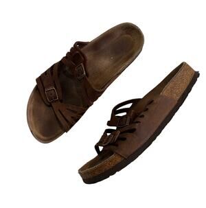Birkenstock Granada Brown Synthetic Double Buckle Strappy Sandals Size 39 US 8